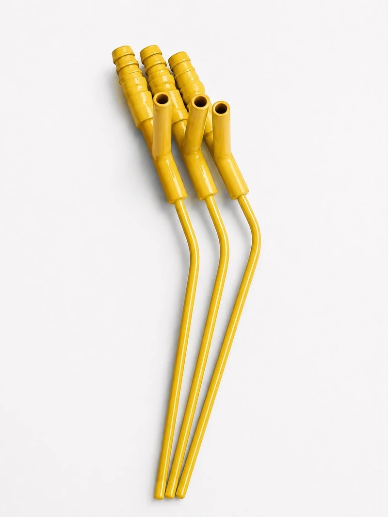 Hastes metálicas com revestimento amarelo