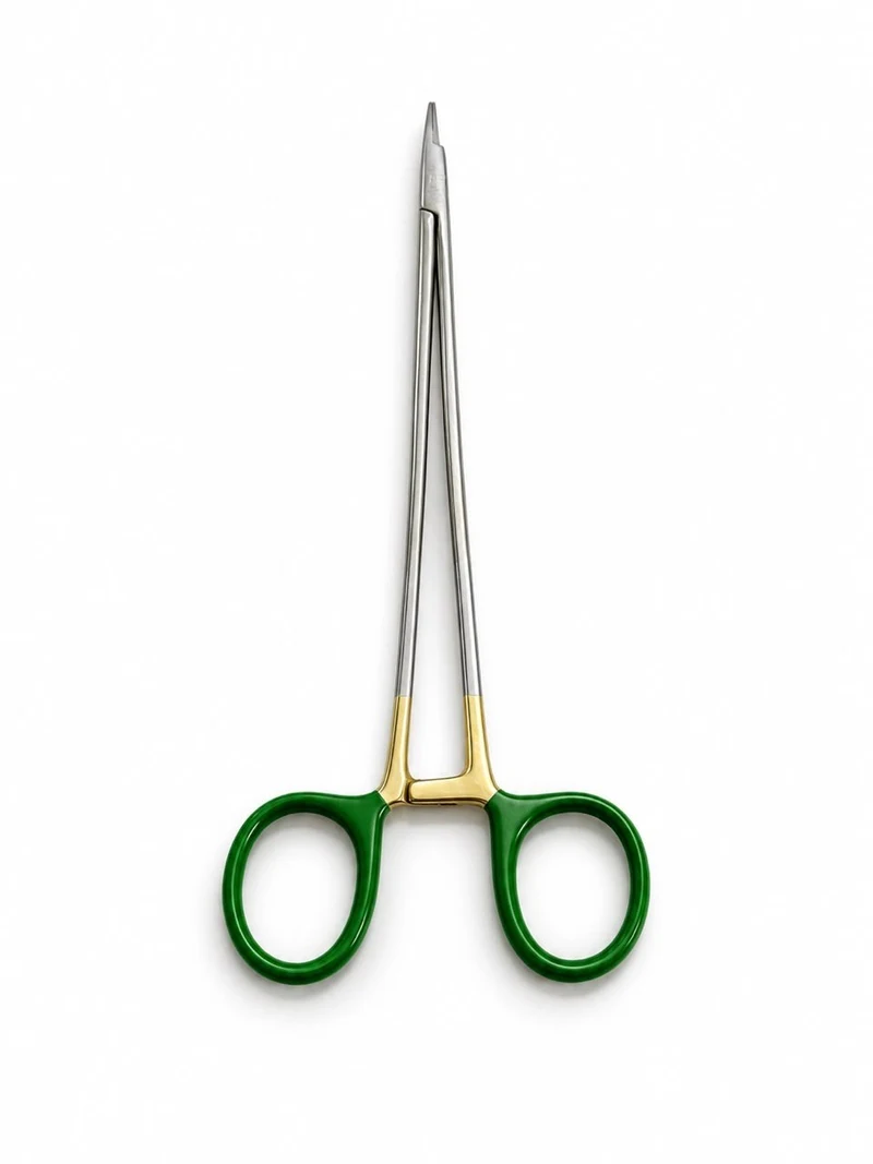 Instrumento com áreas verdes e metálicas aparentes