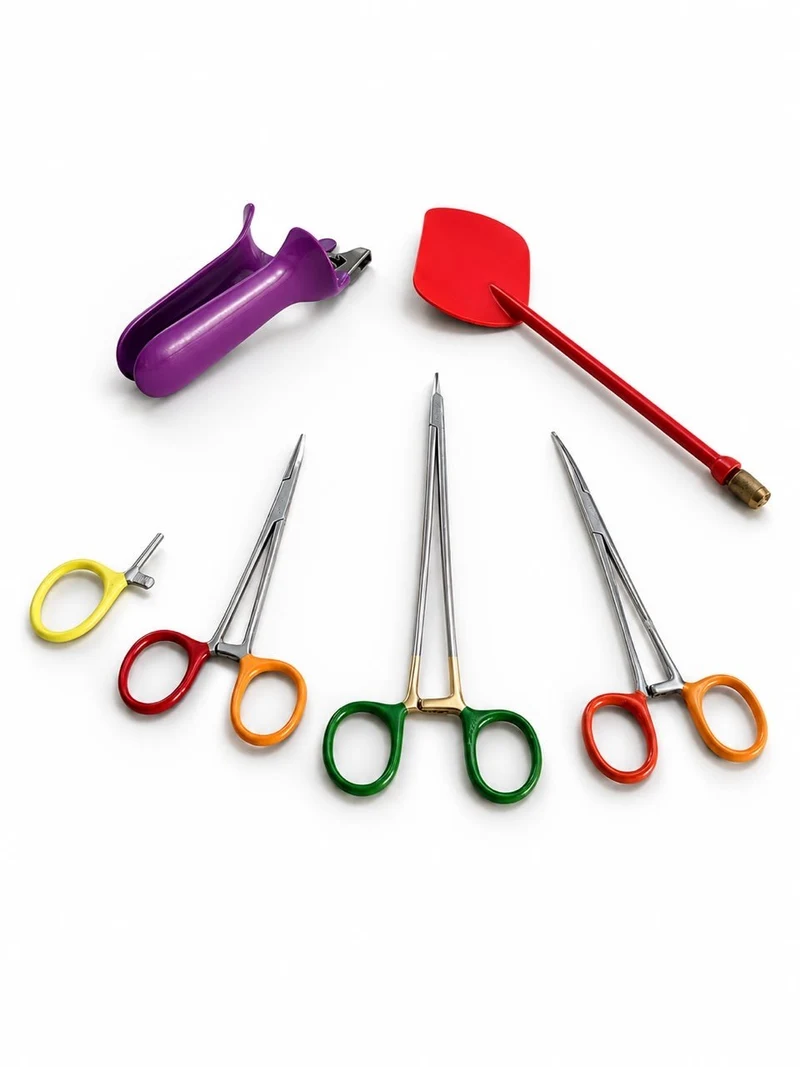 Instrumentos revestidos em várias cores